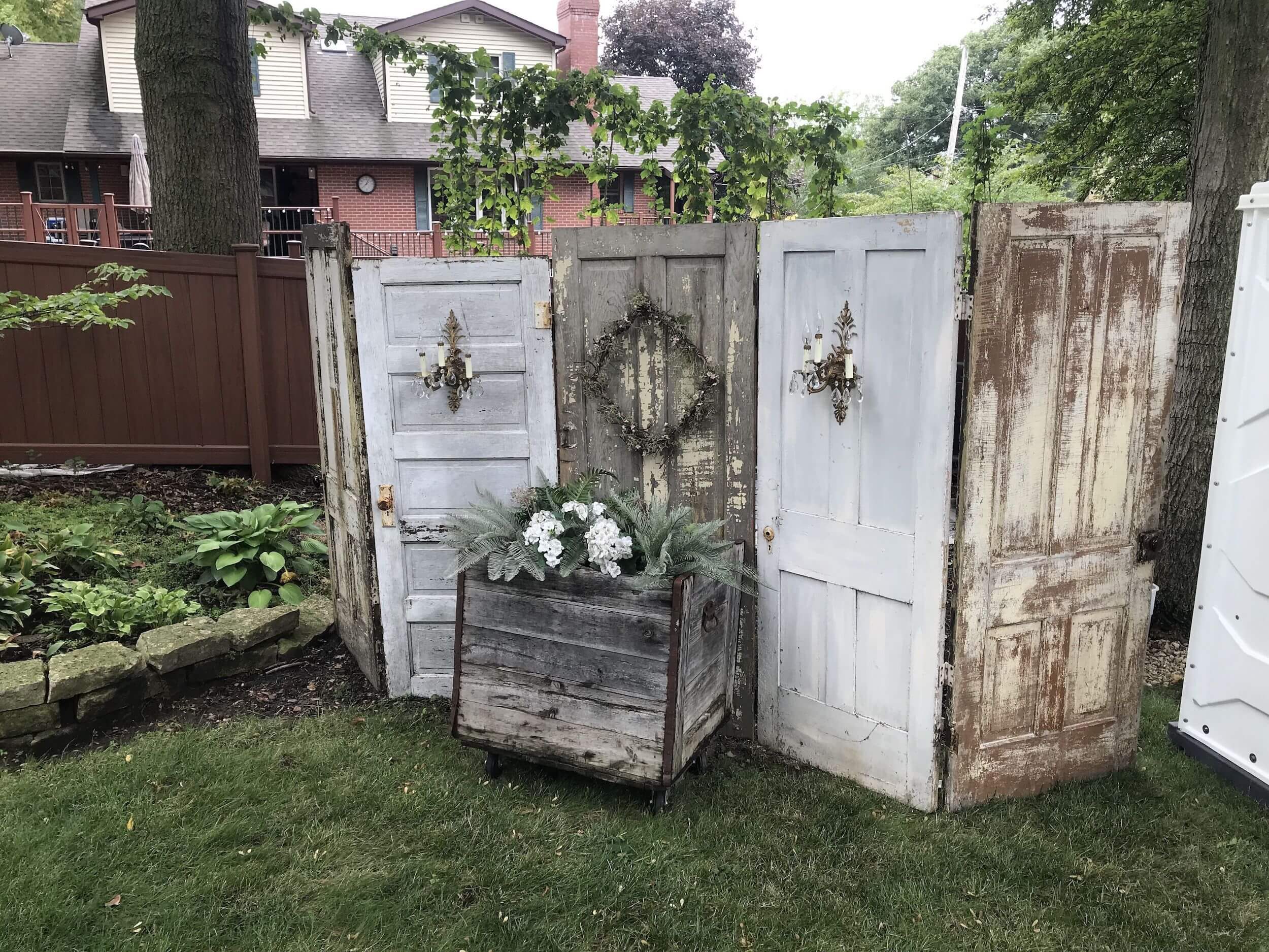 Vintage doors for photo booth backdrop ideas