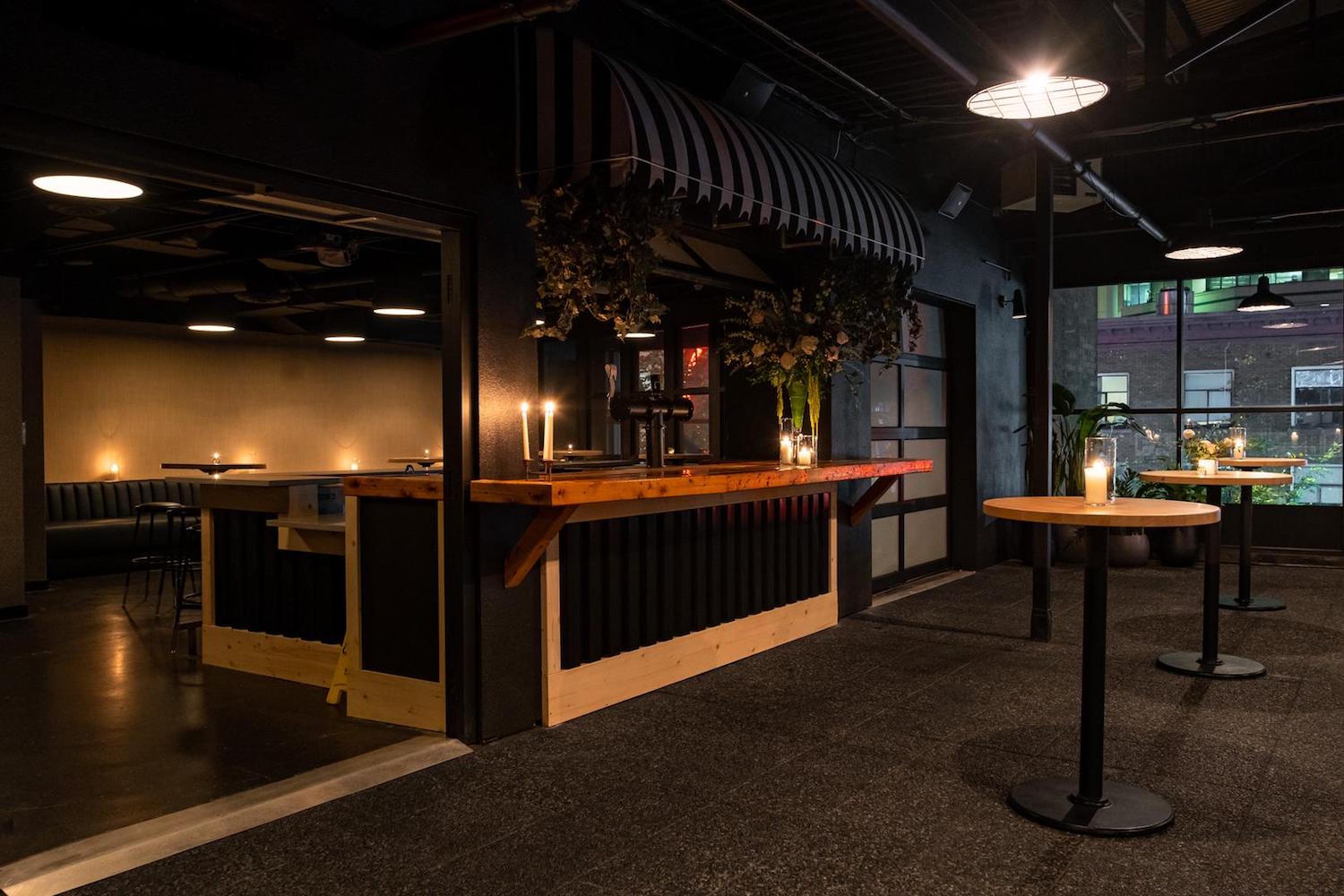 Bar and high top table set up at Corporate Event in Vancouver